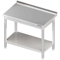 Stół stalowy z półką, przyścienny, spawany, 1400x600x850 mm 612346 STALGAST